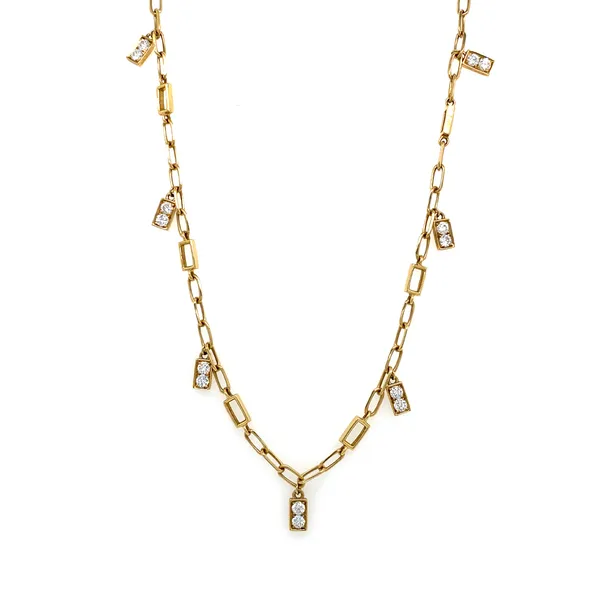 18K Yellow Gold Diamond Necklace