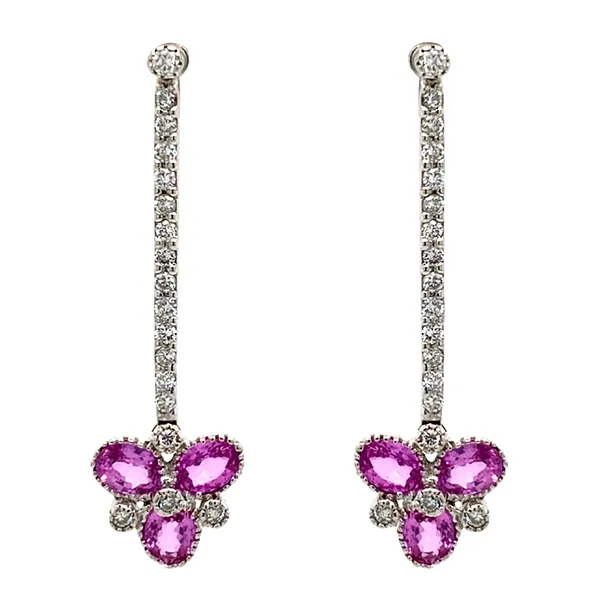 18K White Gold Pink Sapphire Earrings