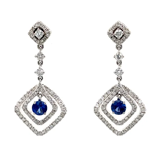 18K White Gold Sapphire Earrings