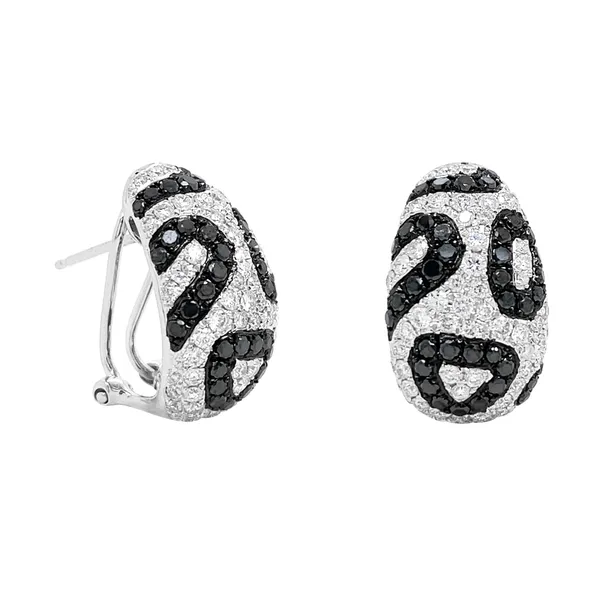18K White Gold Black Diamond Earrings