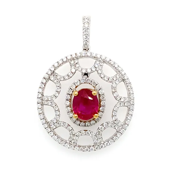 18K White Gold Ruby Pendant