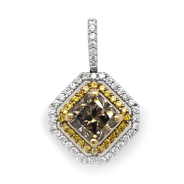18K Two-Tone Champagne Diamond Pendant