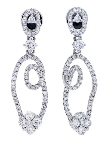 18K White Gold Diamond Earrings