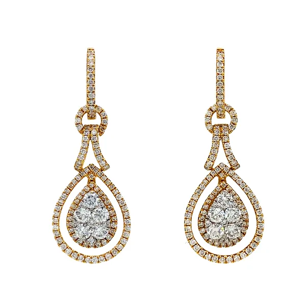 18K Yellow Gold Diamond Earrings