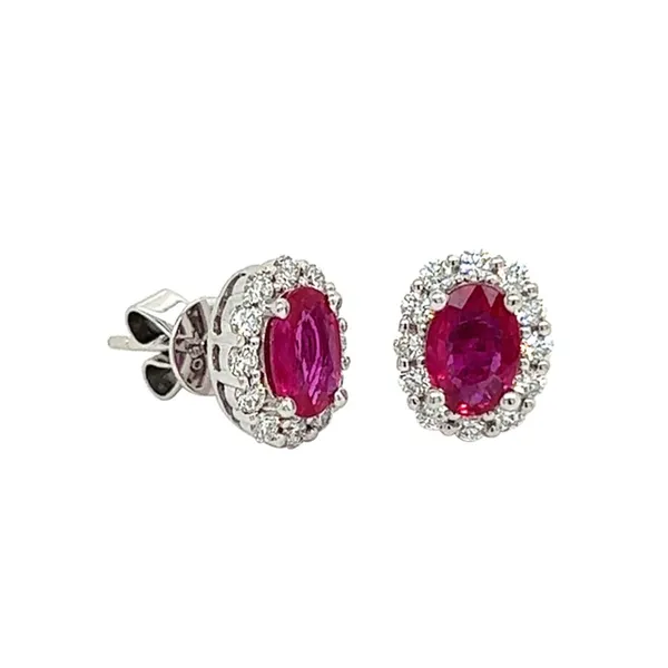 18K White Gold Ruby Earrings