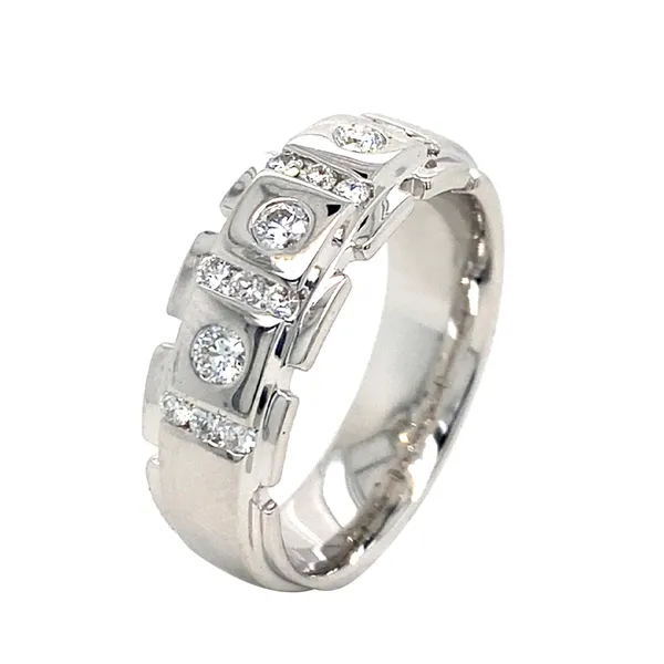 18K White Gold Diamond Men’s Ring