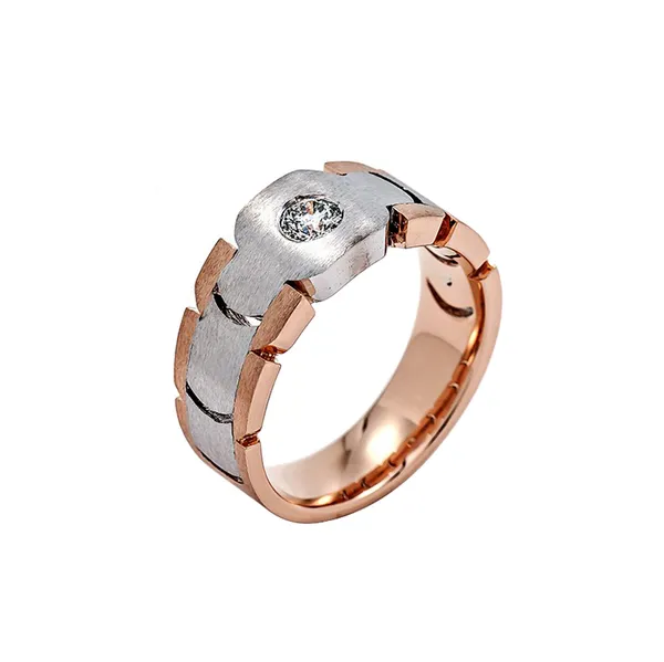 18K Two-Tone Gold Diamond Men’s Ring