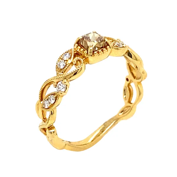 18K Yellow Gold Brown Diamond Band