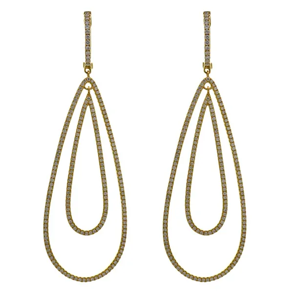 18K Yellow Gold Diamond Earrings