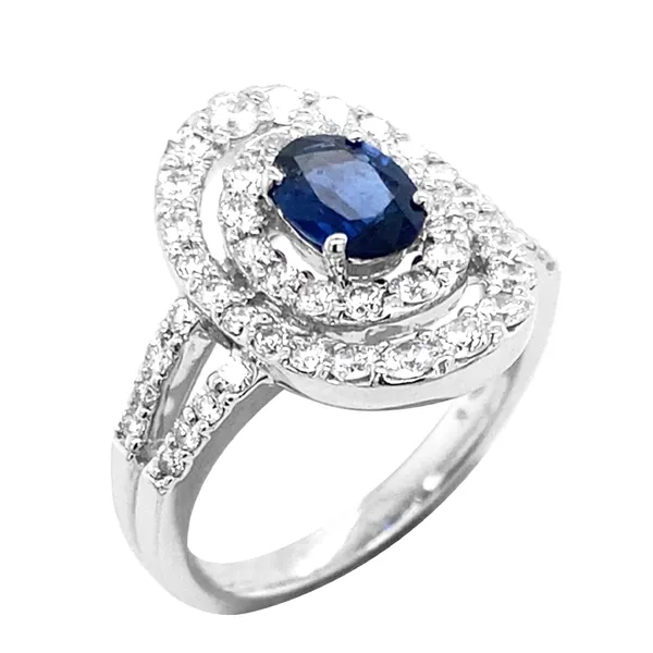 18K White Gold Sapphire Ring