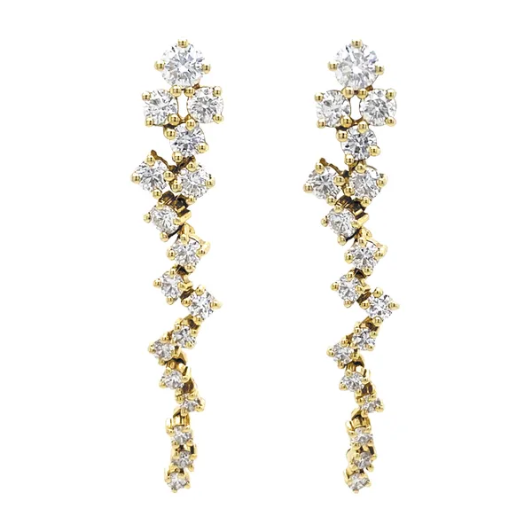 18K Yellow Gold Diamond Earrings