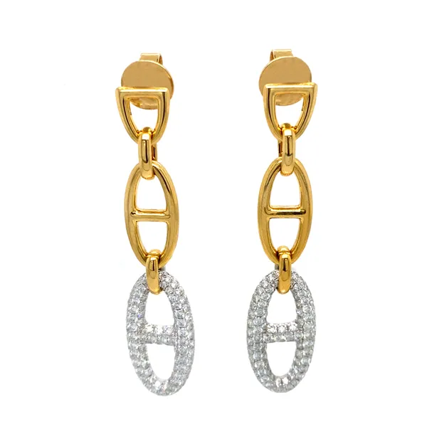 18K Yellow Gold Diamond Earrings