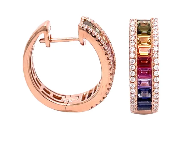 18K Rose Gold Diamond Earrings