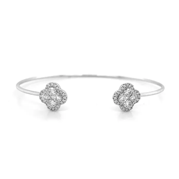 18K White Gold Diamond Bangle