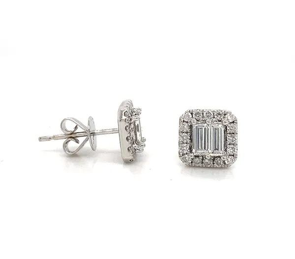 18K White Gold Diamond Earrings