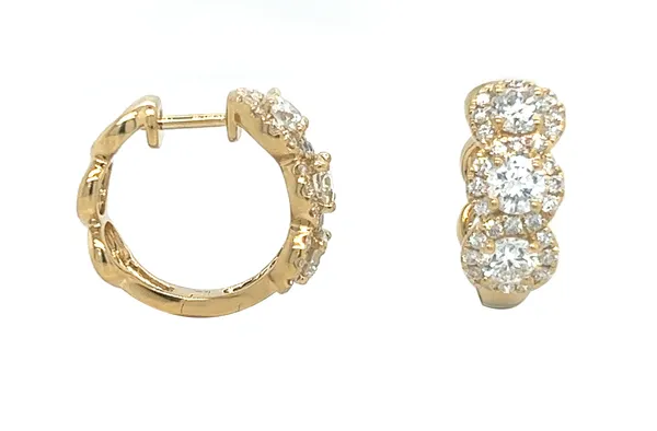18K Yellow Gold Huggie Earrings