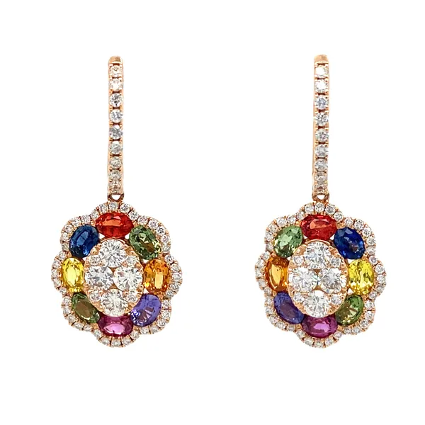 18K Rose Gold Fancy Sapphire Earrings