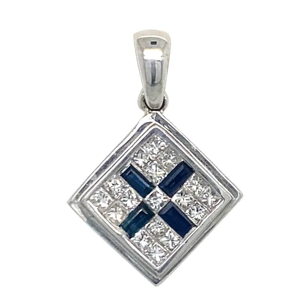18K White Gold Sapphire Pendant