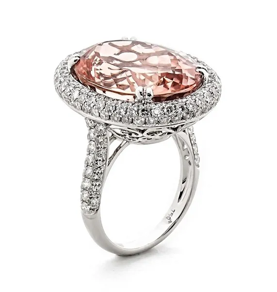 18K White Gold Morganite Ring