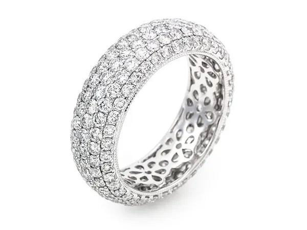 18K White Gold Diamond Band