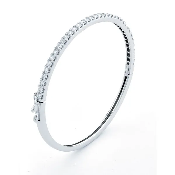 18K White Gold Diamond Bangle