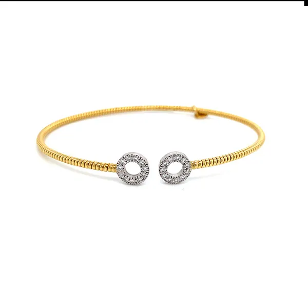 18K Two-Tone Gold Diamond Bangle