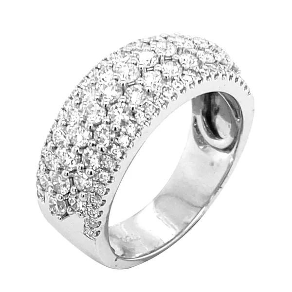 18K White Gold Diamond Band