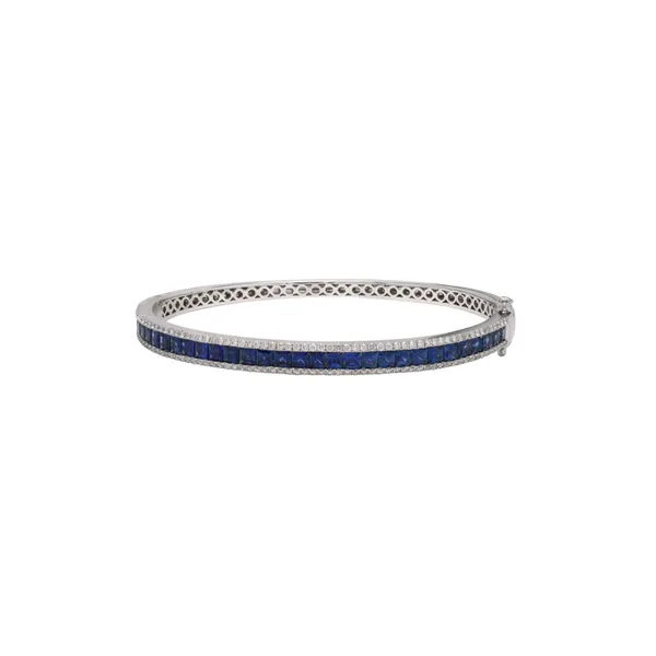 18K White Gold Sapphire Bangle