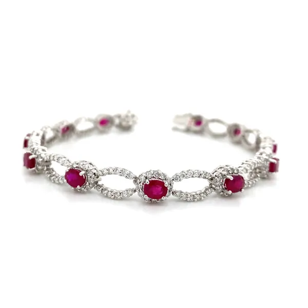 18K White Gold Ruby Bracelet