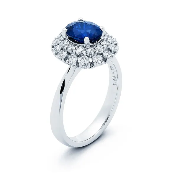 18K White Gold Sapphire Ring