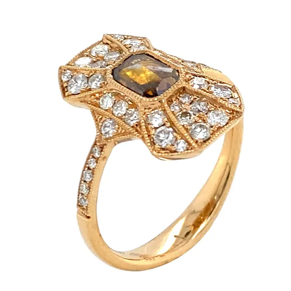 18K Rose Gold Brown Diamond Ring
