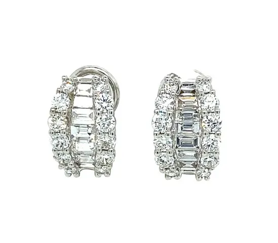 18K White Gold Diamond Earrings