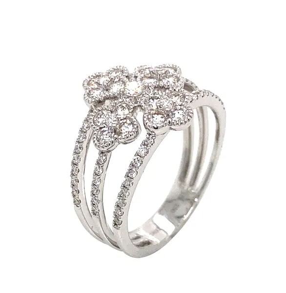 18K White Gold Diamond Band