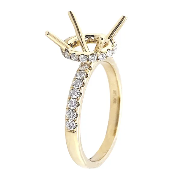 18K Yellow Gold Semi Mount Ring
