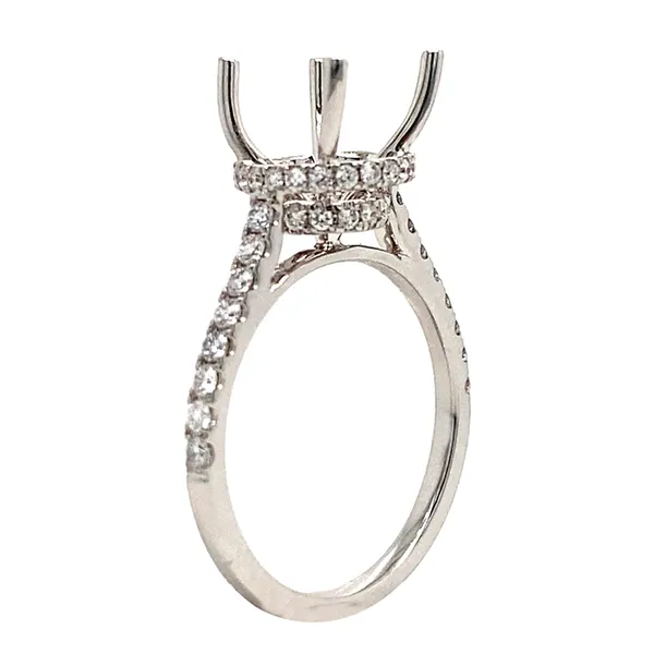 18K White Gold Semi Mount Ring