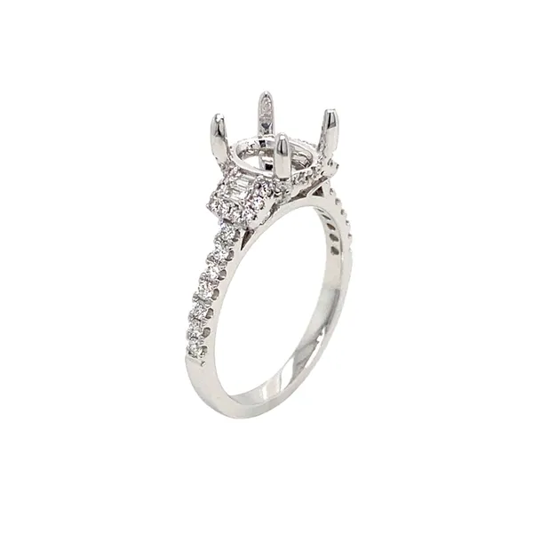 18K White Gold Semi Mount Ring