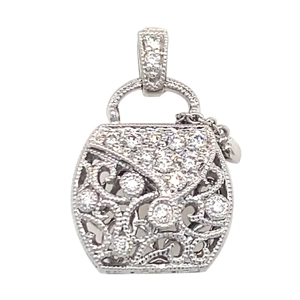 18K White Gold Diamond Pendant