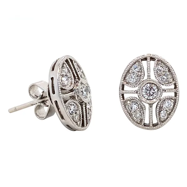 18K White Gold Diamond Earrings