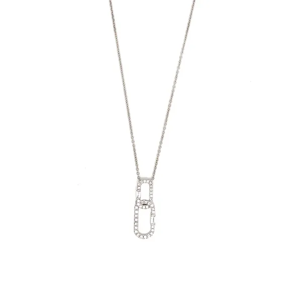18K White Gold Diamond Necklace