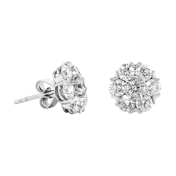 18K White Gold Diamond Earrings