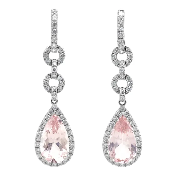 18K White Gold Morganite Earrings