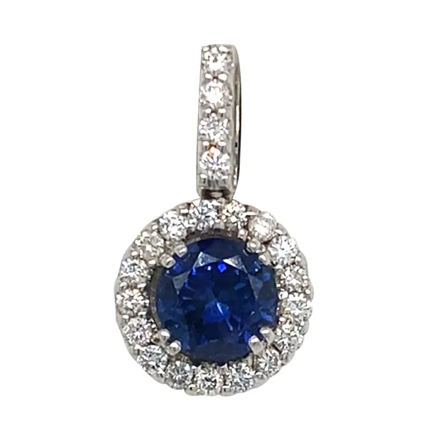 18K White Gold Sapphire Pendant