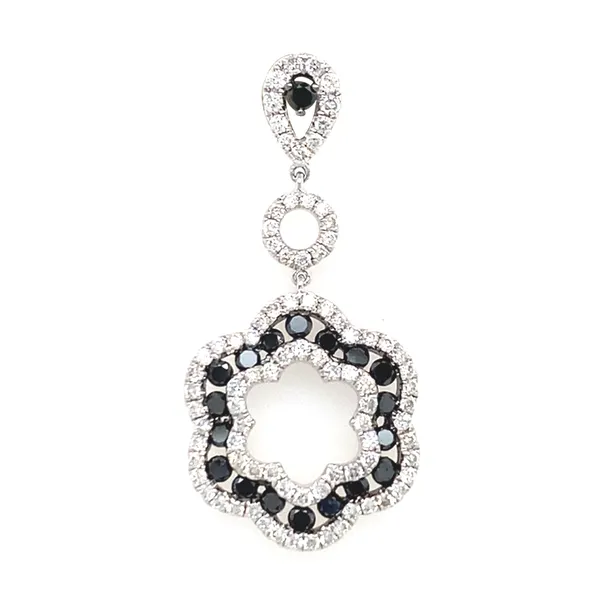 18K White Gold Black Diamond Pendant