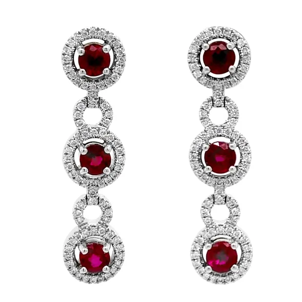 18K White Gold Ruby Earrings