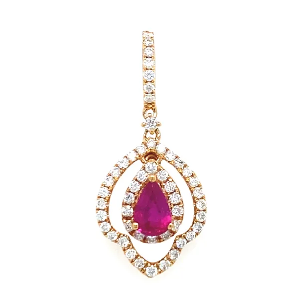 18K Rose Gold Ruby Pendant
