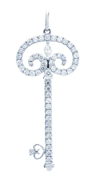 18K White Gold Diamond Pendant