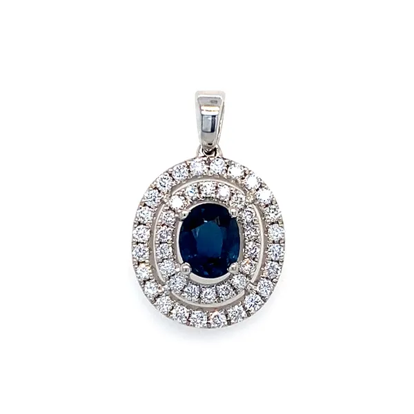 18K White Gold Sapphire Pendant