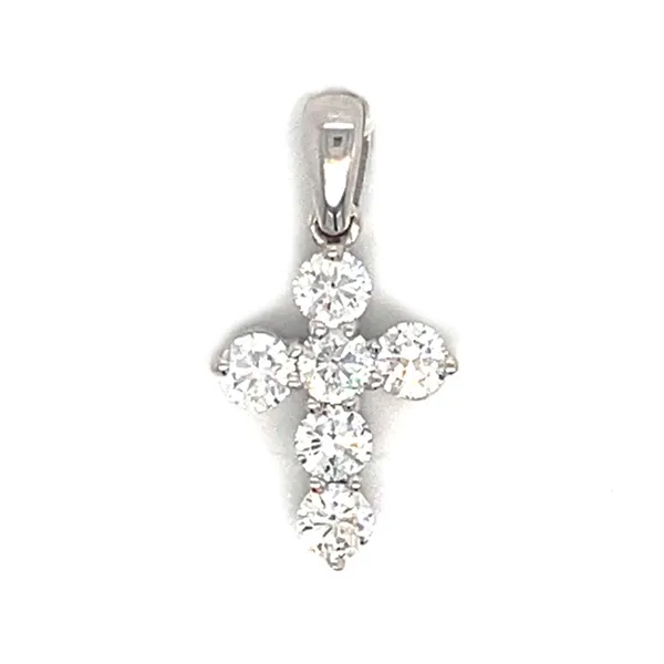 18K White Gold Diamond Cross Pendant
