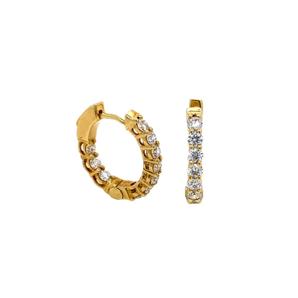 18K Yellow Gold Diamond Earrings