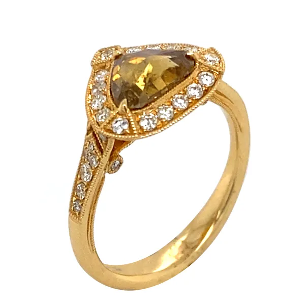 18K Yellow Gold Rosecut Diamond Ring